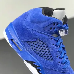 Nike Air Jordan 5 Retro "Blue Suede"Unisex Fashion Boots