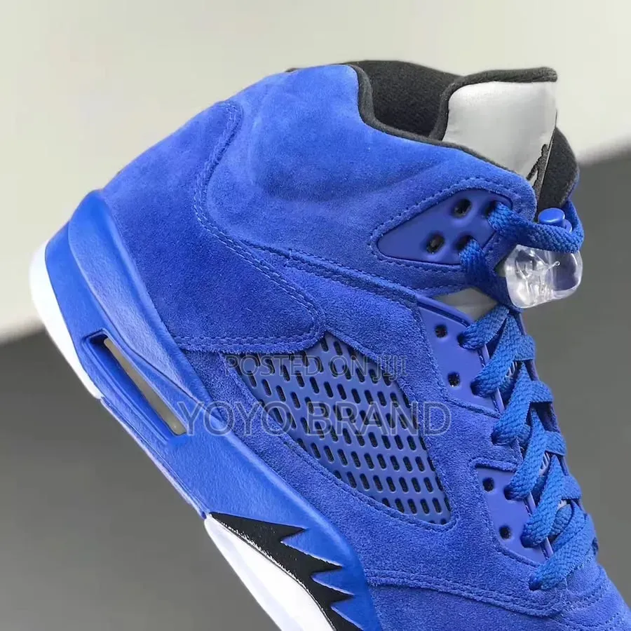 Nike Air Jordan 5 Retro "Blue Suede"Unisex Fashion Boots