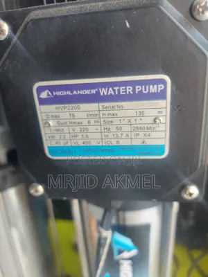 Highlander 3hp 2.2kw Water Pump H Max 130m ልመኪና ማጥብይ ምይሆና