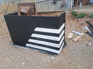 Black With White Laminated MDF Reception Table