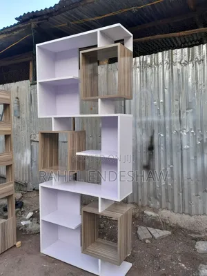 White With Gray Laminated Book Shelf