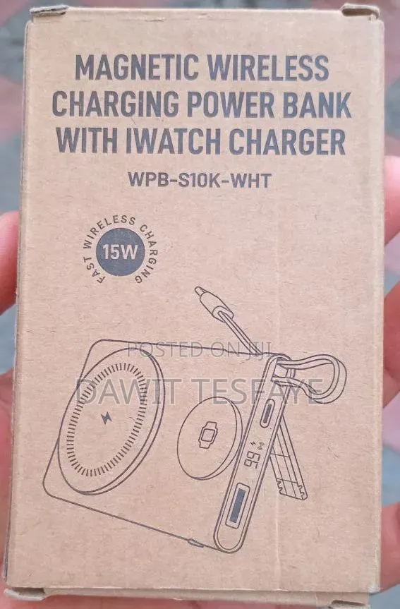 10000mah Magnetic Wireless Power Bank With Iwatch Charger