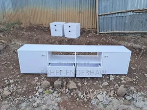 White Laminated MDF Tv Stand
