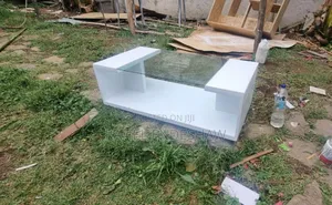 Classic MDF With Glass Sofa Table