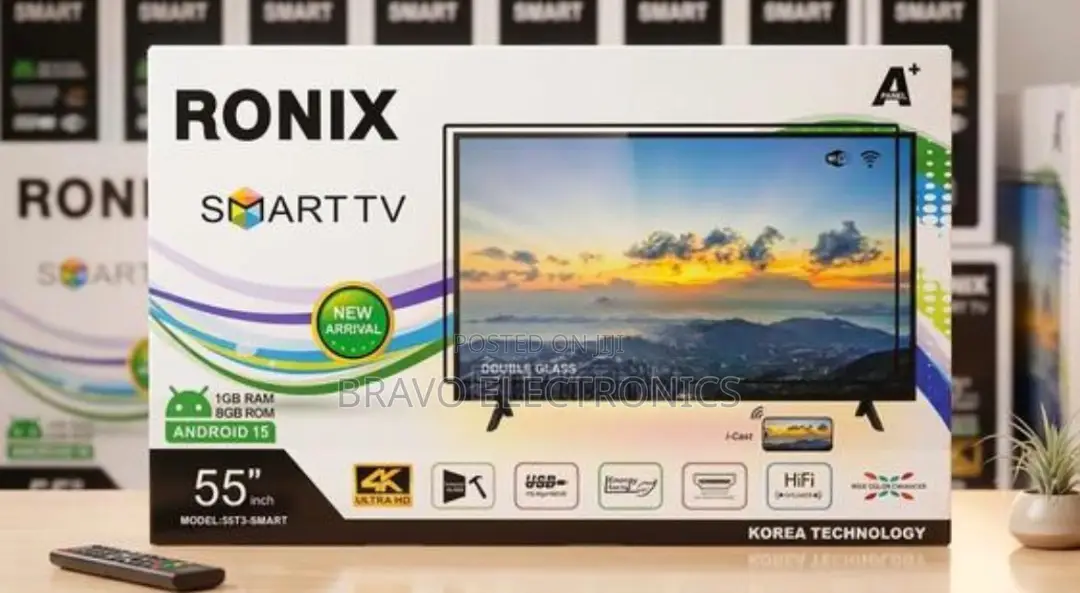 Ronix Tv 55” Smart Android Double Glass New Arrival 2026 Original