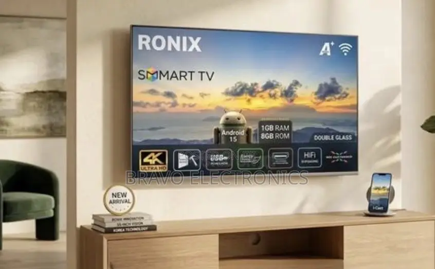 Ronix Tv 55” Smart Android Double Glass New Arrival 2026 Original