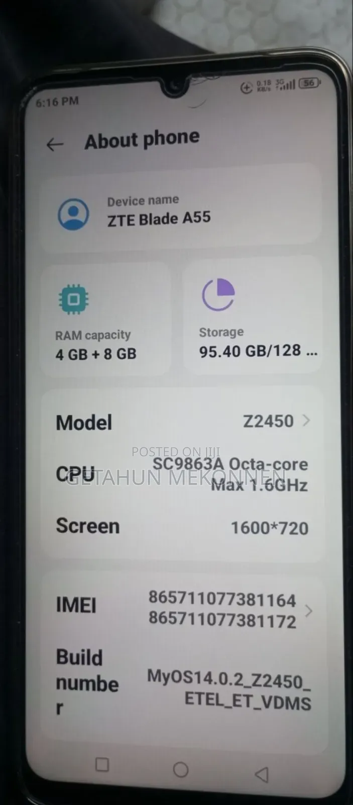 ZTE Blade A55 128 GB Blue