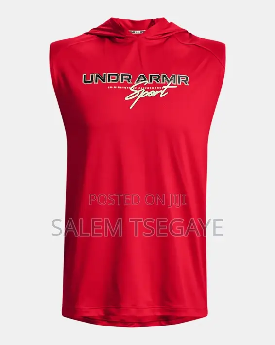 Red Under Armour Men's Ua Mesh Sport Sleeveless Hoodie.