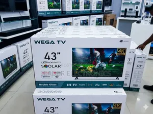 Wega Tv 43" Smart Android Tempered Glass Uhd New Model 2026