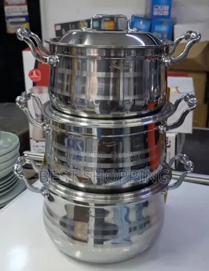 Stainless Steel Cookware 3 in 1 ሆርጅናል ድስት Big Size 22,24 26 Cm Size
