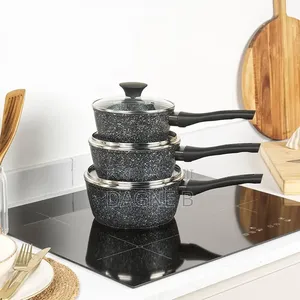 Momcoc 9-Piece Granite-Coated Non-Stick Cookware Set ማምኮክ ባለ 3 ደረጃ ድስት