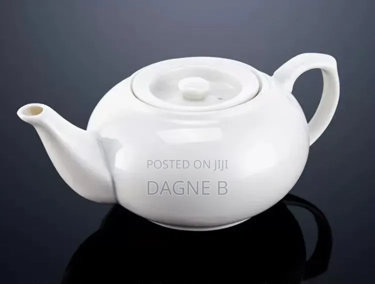 Pure White Porcelain Teapot 120cl / 42.23oz የወተት እና የሻይ መቅጃ