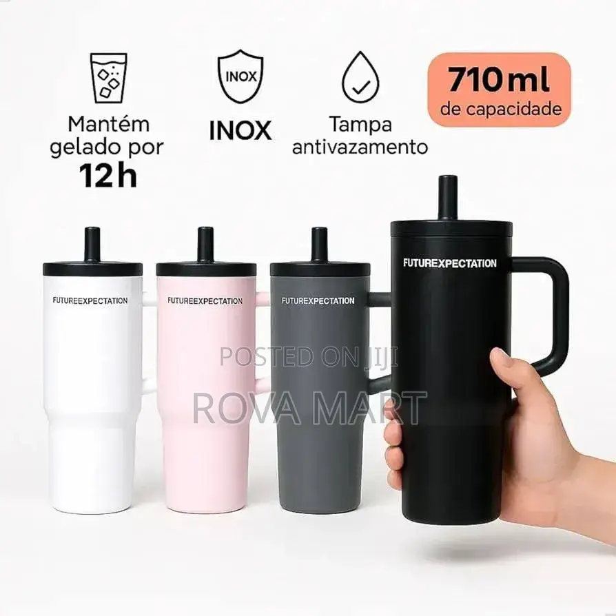 Double Layer Stainless Still Isolated Tumblers With Straw (Travel Cup)