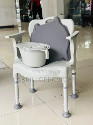 Toilet Chair Grey PVC Adjustable Height Bathroom