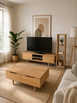 Tv Stand With Center Table Full Oak
