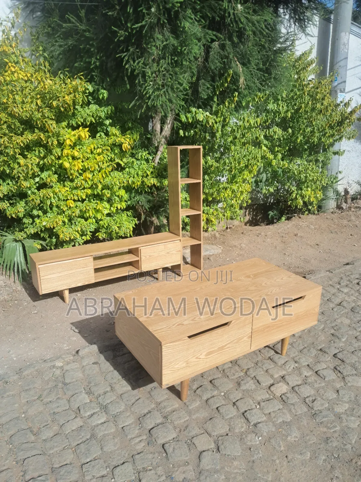 Tv Stand With Center Table Full Oak