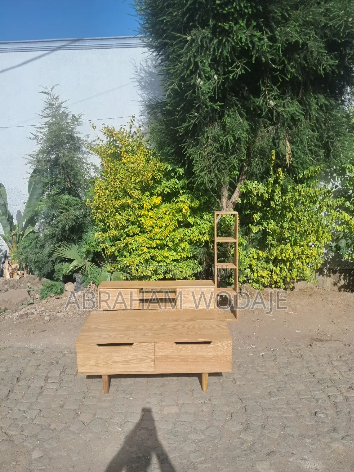 Tv Stand With Center Table Full Oak