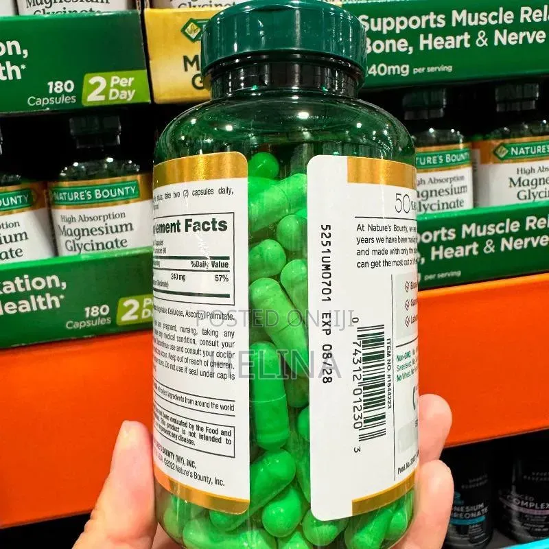 High Absorption Magnesium Glycinate 240mg 180 Capsules From Usa