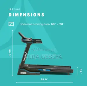 Reebok Jet 300 Series Treadmill Incline, Foldable, Bluetooth, Running