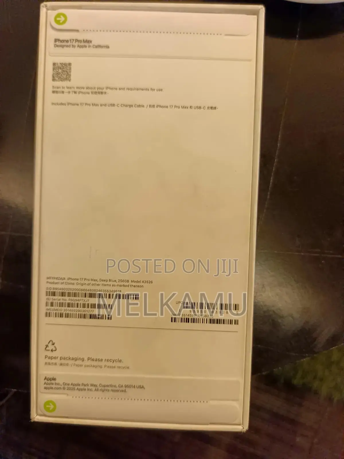 New Apple iPhone 17 Pro Max 256 GB Blue