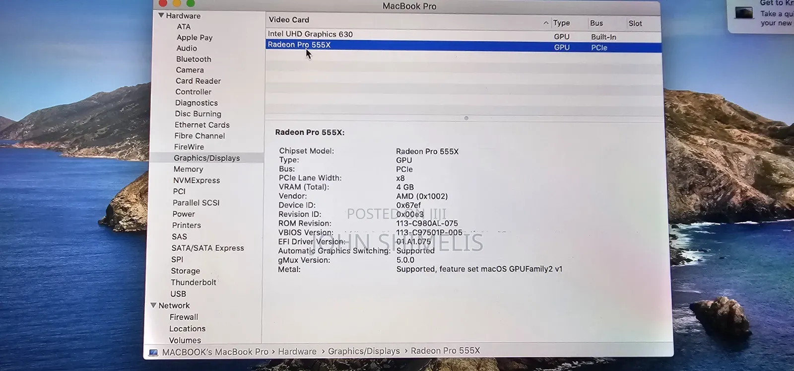 Laptop Apple MacBook Pro 2019 32GB Intel Core i9 SSD 512GB