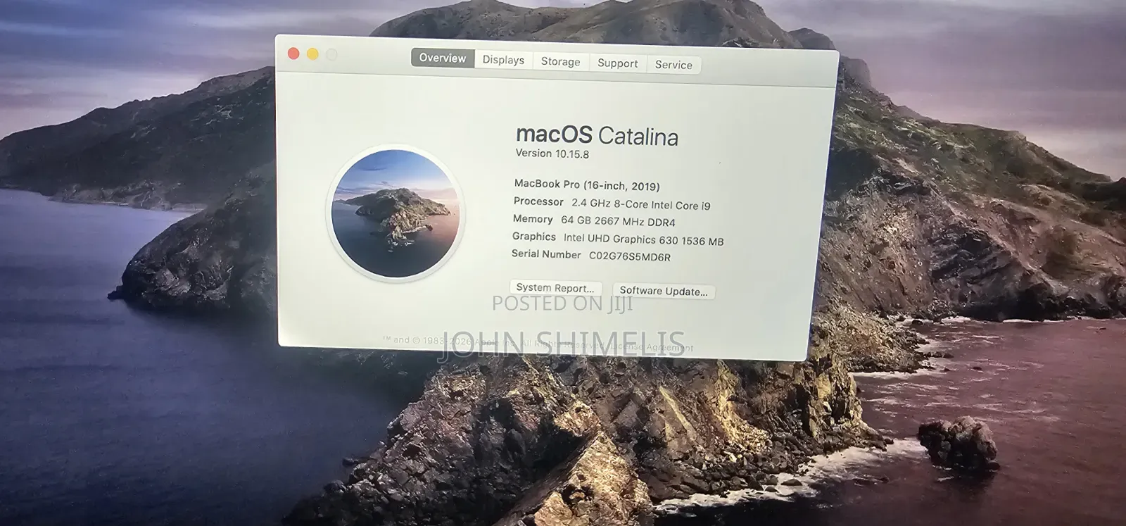 Laptop Apple MacBook Pro 2019 64GB Intel Core i9 SSD 512GB
