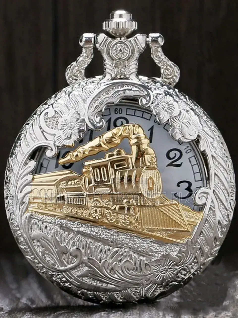 Classic Large Gear Pocket Watch, Roman Numeral Dial Quartz Pendant