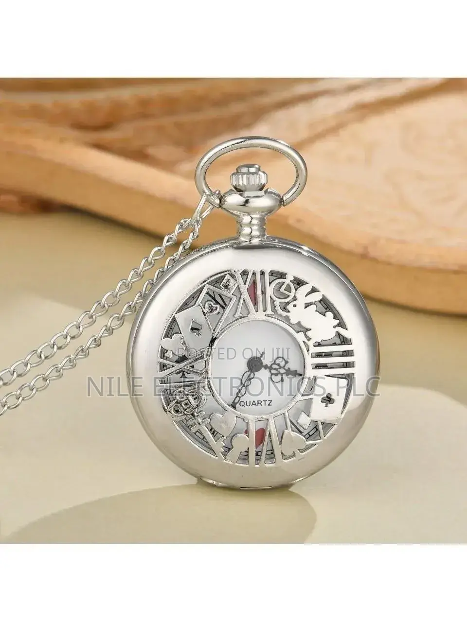 Classic Large Gear Pocket Watch, Roman Numeral Dial Quartz Pendant