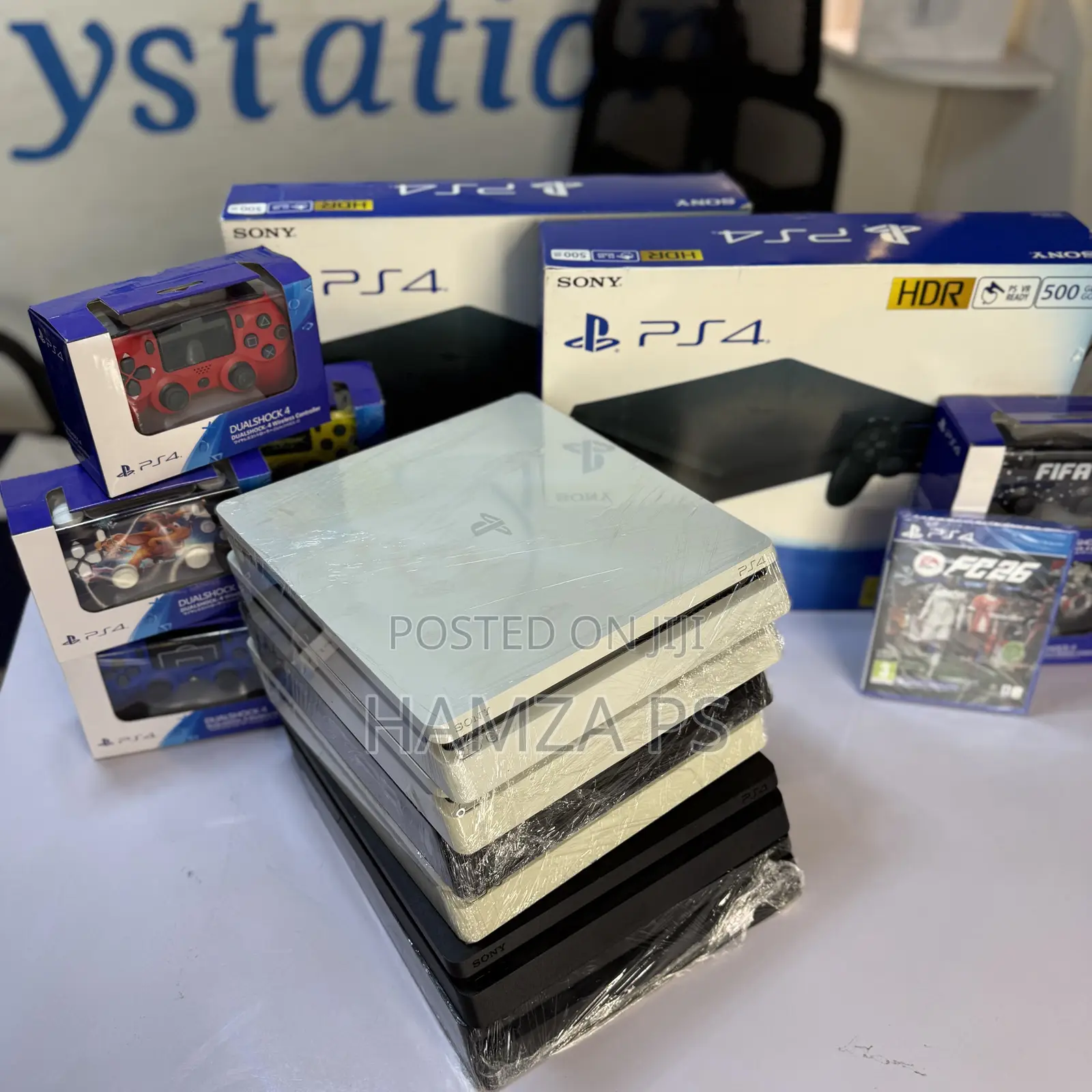 Ps4 Slim 2 Joystick+Fc26 Game ለጌም ዞን
