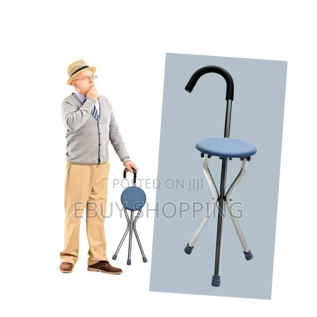 Emergency Rest Cane – Folds From Walking Stick to Stool in Seconds