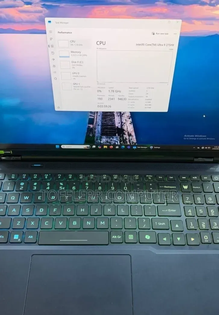 New Laptop Acer Predator 15 16GB Intel Core Ultra 7 SSD 1T