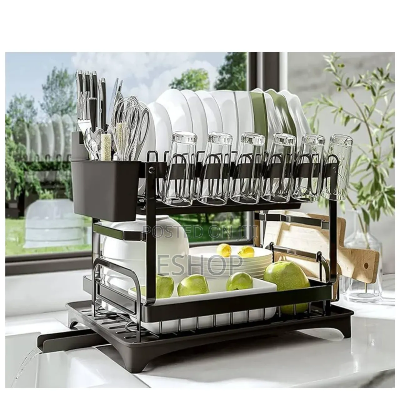 Sleek 2-tier Organizer – Fast Drying, Faster Kitchen Cleanup