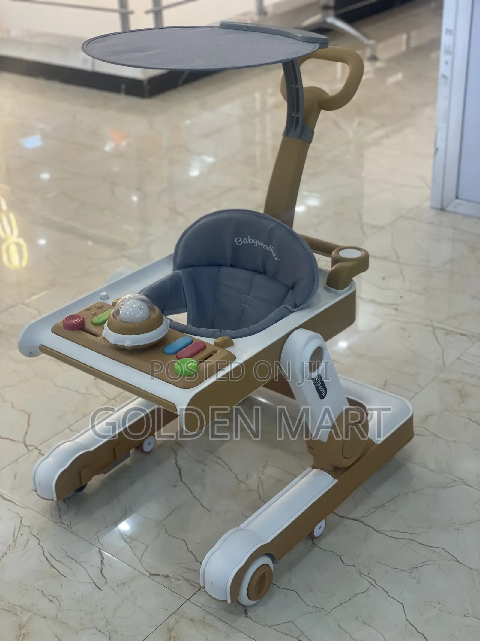 Multifunctional 3-in-1 Baby Walker Stroller With Sun Canopy