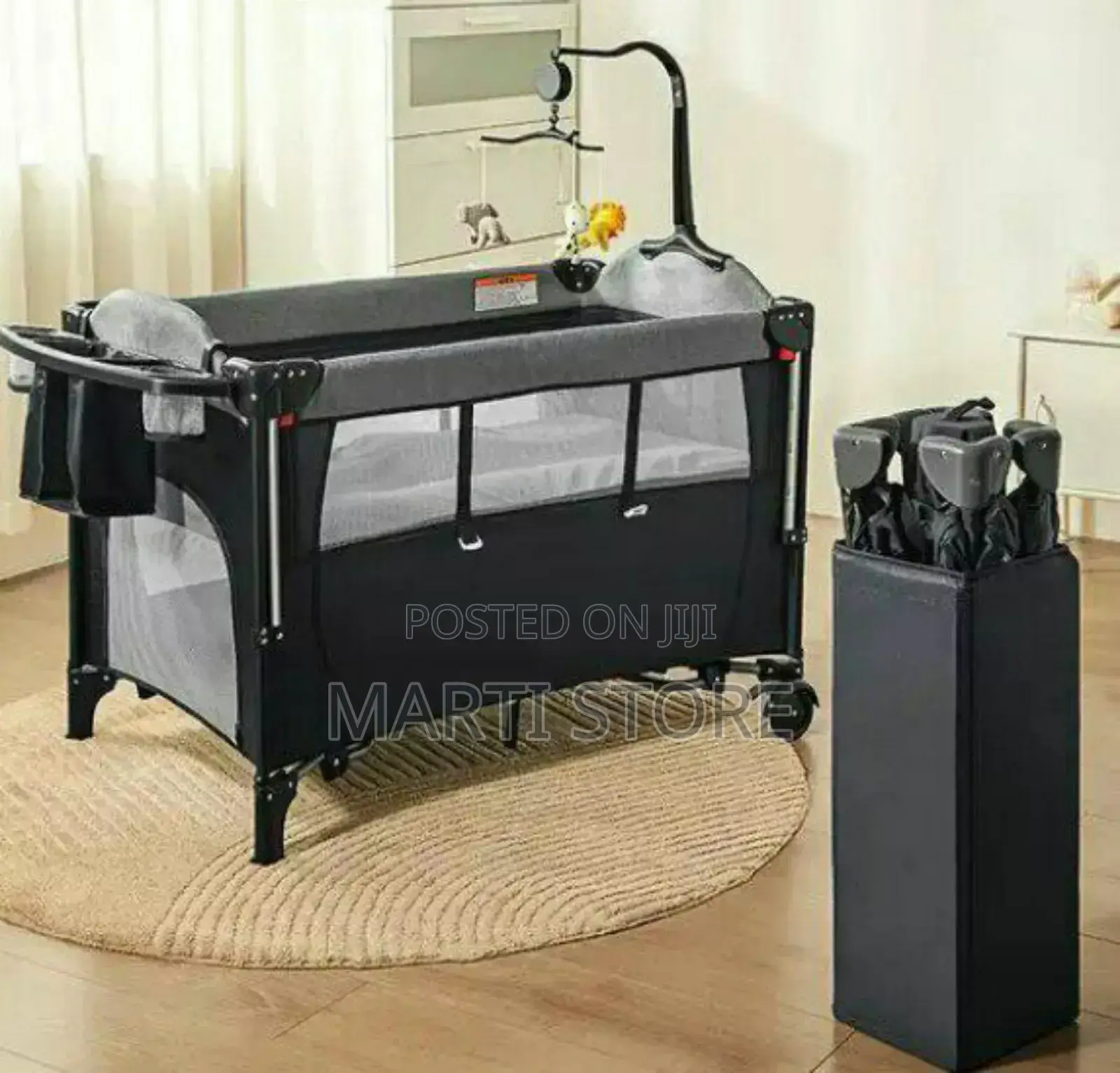 Baby Playpen Bedside Crib Sleeping Crib Drop Side Travel Cot Baby Bed