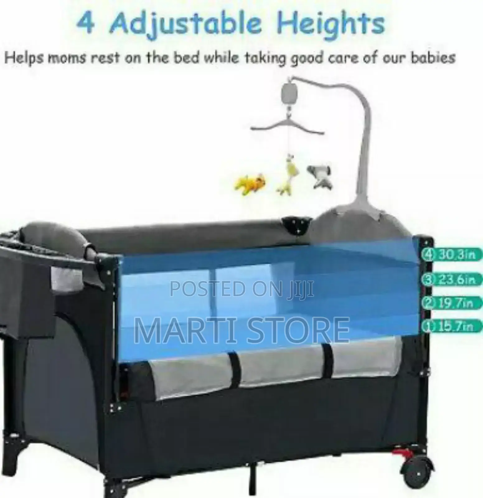 Baby Playpen Bedside Crib Sleeping Crib Drop Side Travel Cot Baby Bed