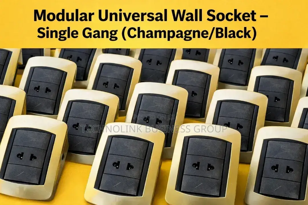 Premium Universal Modular Wall Socket – Champagne Gold Black