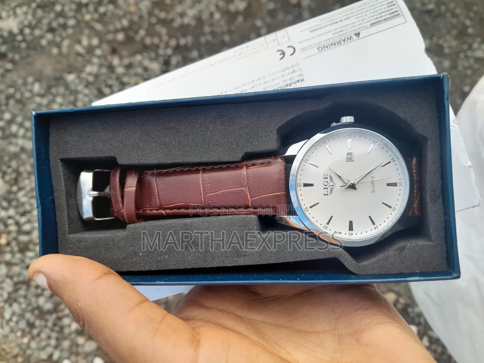 Lige Men Watch Genuine Leather Water Resistance Men Watcg