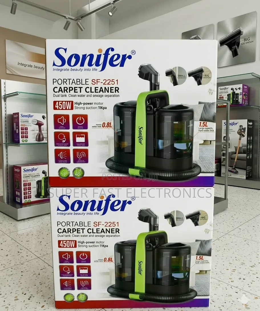 Sonifer Portable Carpet Cleaner 450w – Dual Tank Deep Cleaning Machine