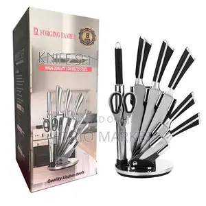 Unique 9 Pcs Kitchen Knife Set Stainless Steel Knifes