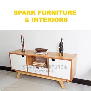 Modern White Doors TV Stand
