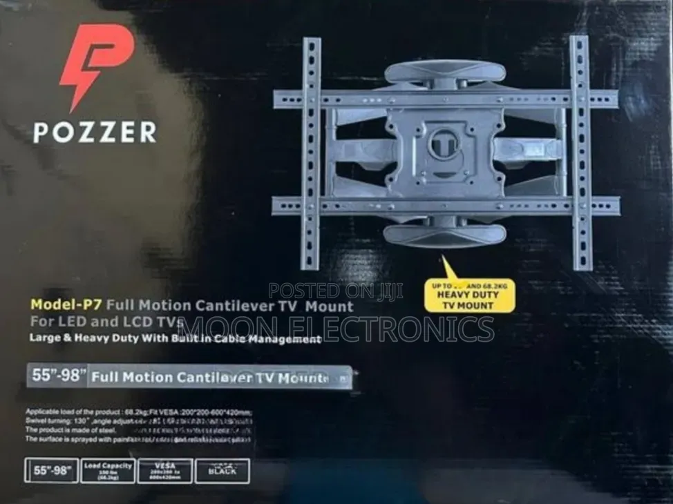 Pozzer Tv Wall Mount - P7 Full Motion (55" - 98") - Heavy Tv
