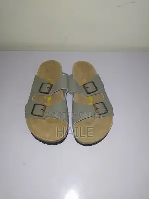 Cork Sole Sandals Women's Double Buckle Flats Men's Casual Slippers