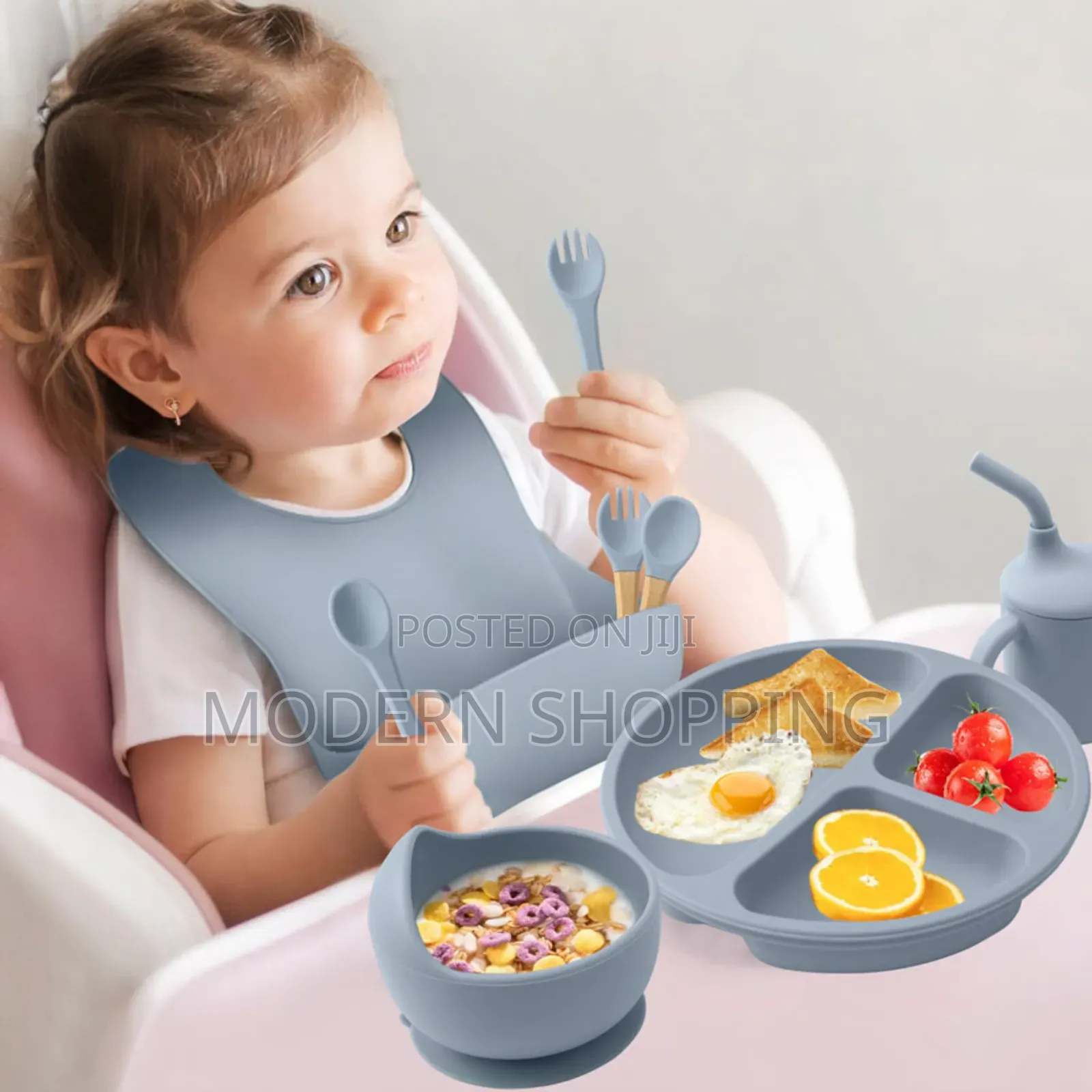 6 Pieces Silicone Baby Feeding Set
