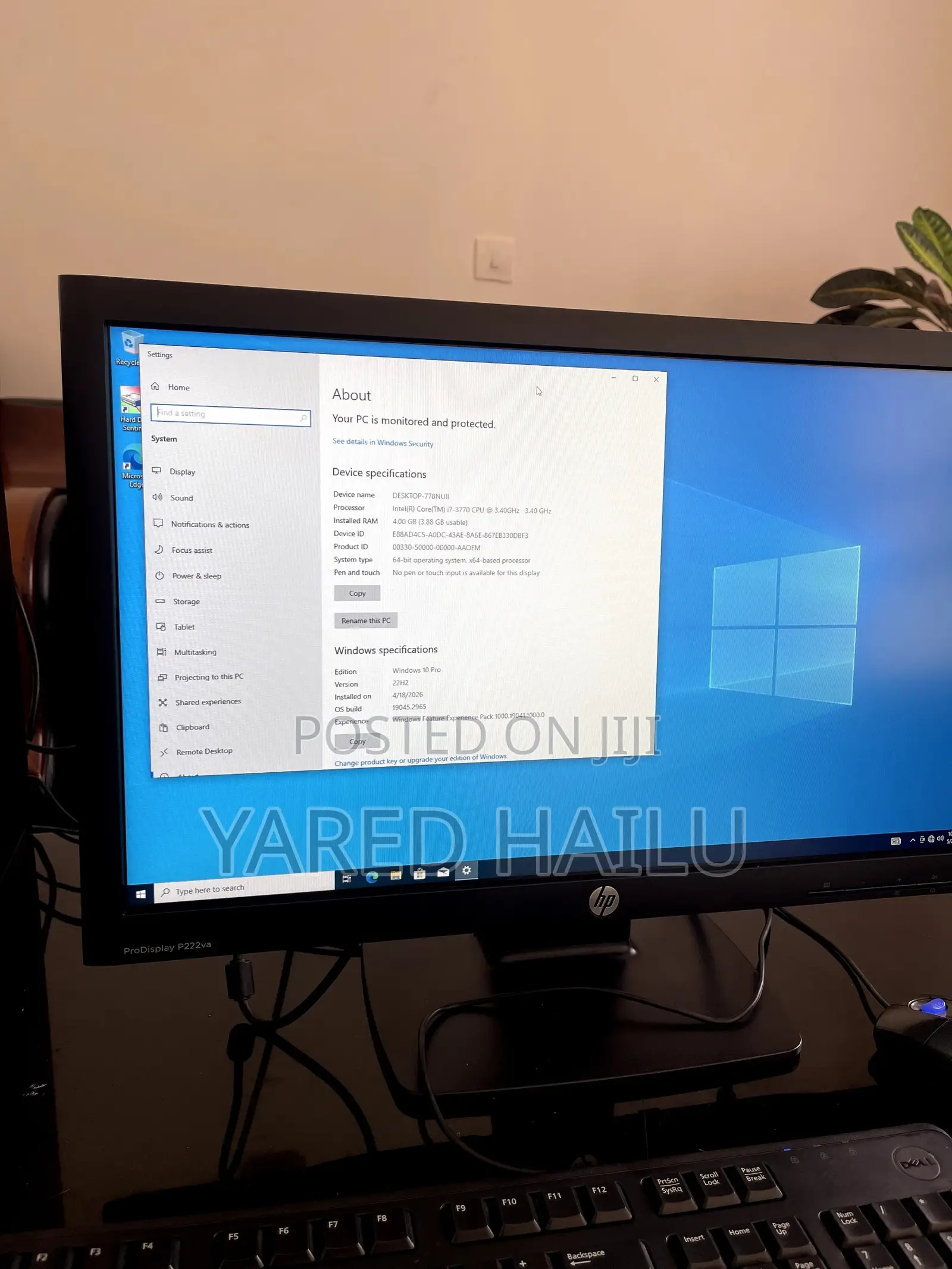 New Desktop Computer HP 4GB Intel Core i7 HDD 500GB