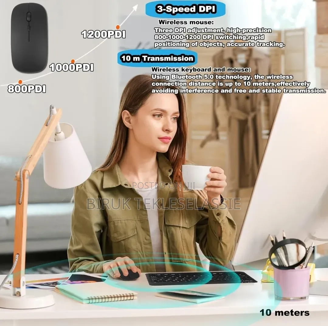 Bluetooth Keyboard and Mouse Combo,Ultra Slim Rechargeable