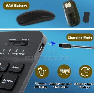 Bluetooth Keyboard and Mouse Combo,Ultra Slim Rechargeable