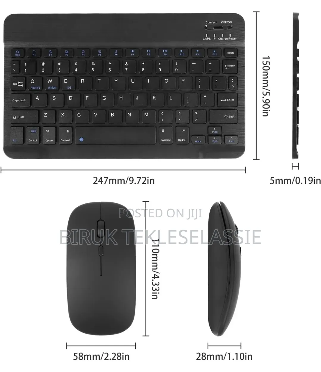 Bluetooth Keyboard and Mouse Combo,Ultra Slim Rechargeable
