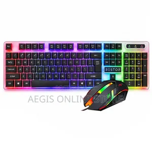Gaming Keyboard and Mouse Combo Featuring a Rainbow Backlight