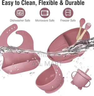 6 Pieces Silicone Baby Feeding Set