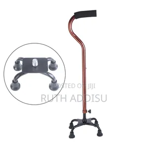 Adjustable Quad Walking Stick in Bronze Features a 4-Pronged Base